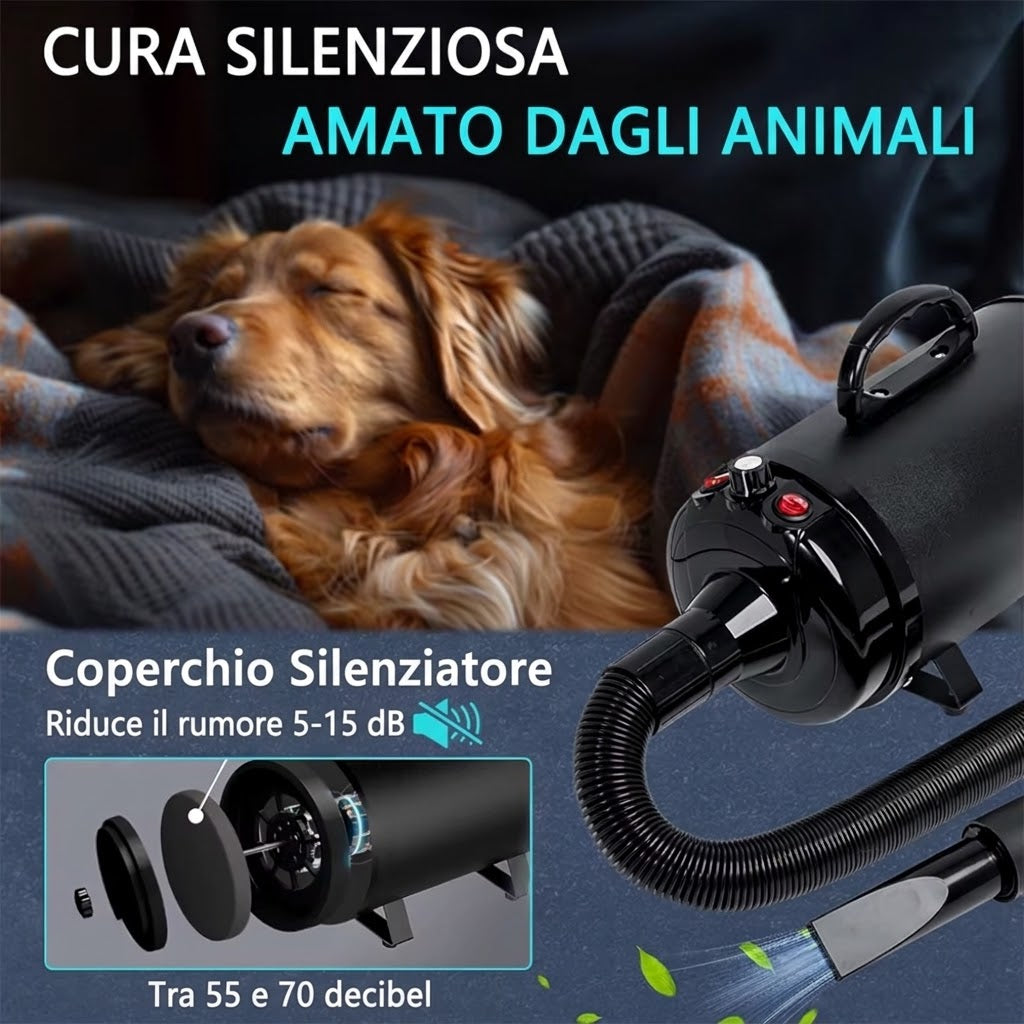 Podofo Soffiatore Asciugatore per Cani 2800W