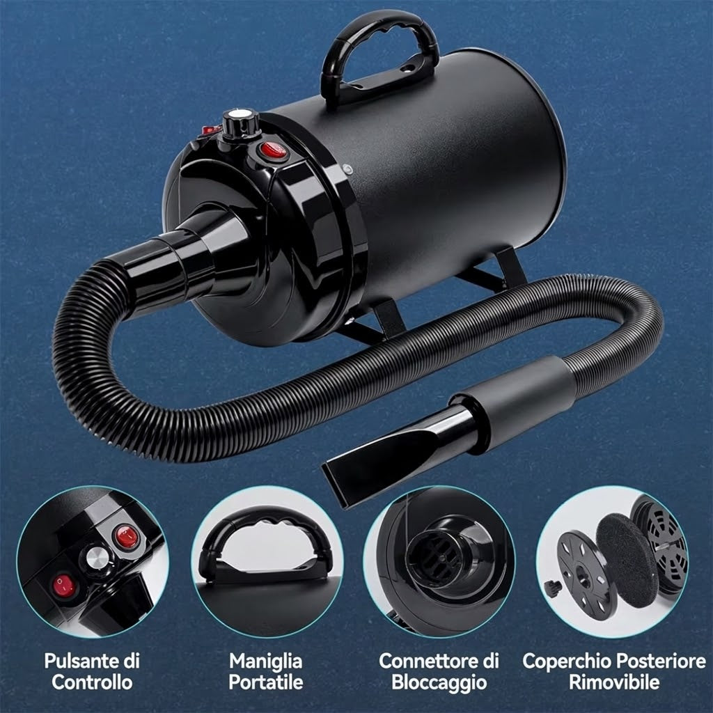 Podofo Soffiatore Asciugatore per Cani 2800W