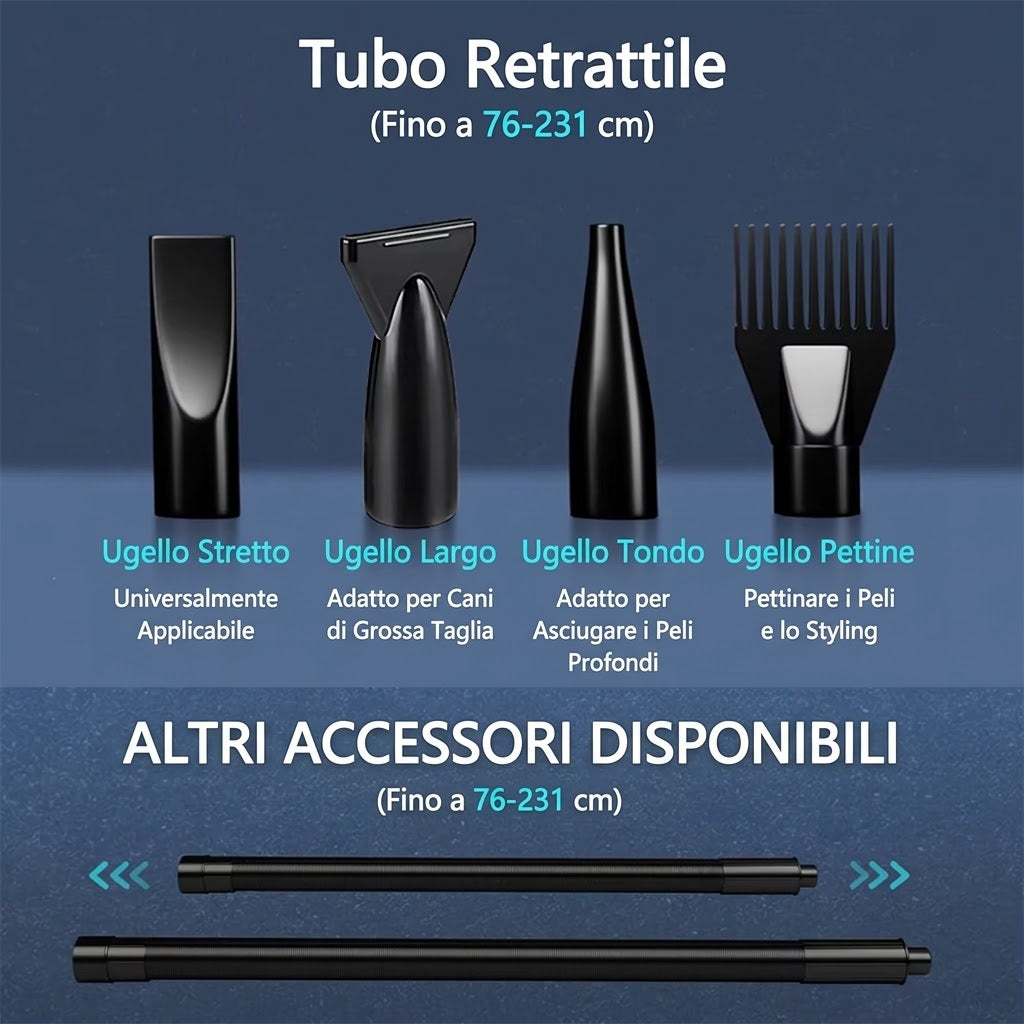 Podofo Soffiatore Asciugatore per Cani 2800W